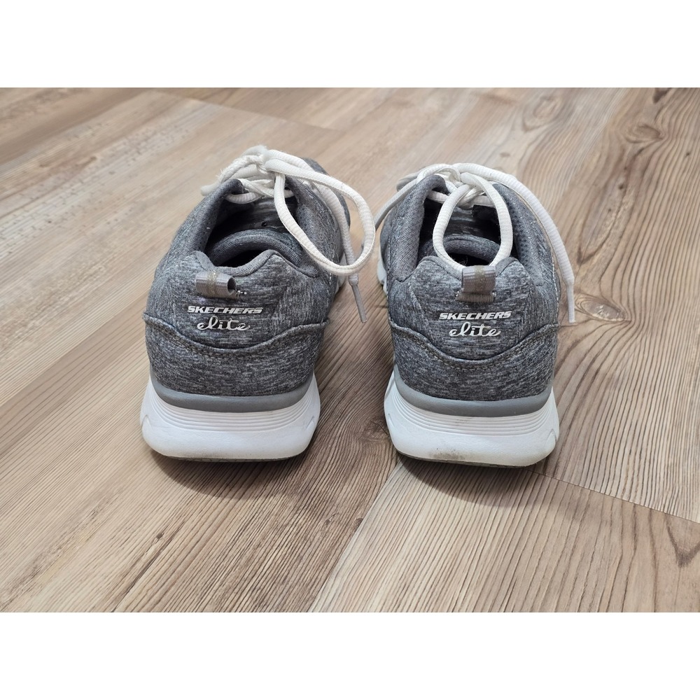 Skechers Flex Elite Synergy Gray Walking Shoes Womens 7.5 Heathered Sneaker - Picture 3 of 6